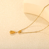 Sweater Chain 5.5x14mm Pendant 7.5x17mm Pendant Fringe Double Teardrop 0.4 Cross Chain 65cm Necklace Steel/Gold