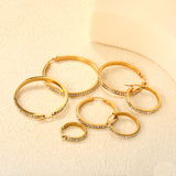 Gold - Plated Diamond - Accented Hoop Earrings