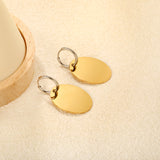 2.0 x 12mm inner diameter earring hook + 24 x 30mm polished elliptical shape earring, two-tone gold