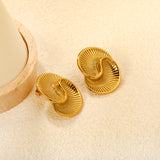 28x36mm textured spiral earrings, gold