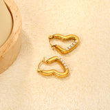 18x22mm heart-shaped white pearl earrings, gold