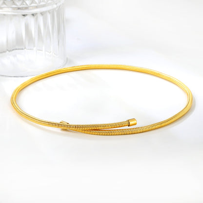Gold Plated 3.9mm Wide Metal Necklace 47cm Length Non-Tarnish Hypoallergenic Classic Minimalist Gold Tone Chain for Women Everyday Casual Commute Wear asonjewelry