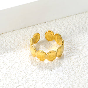 Golden Braided SS Open Ring (Cross-Braided Design)