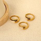9.1mm Gold Open Ring with Irregular Double - Row White Diamonds/Purple/Blue/Emeralds