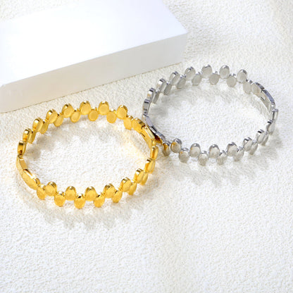 Thick 2.9*Width 11.8*Inner Diameter 60.4mm Bracelet Steel Color / Gold asonjewelry