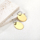 2.0 x 12mm inner diameter earring hook + 24 x 30mm polished elliptical shape earring, two-tone gold