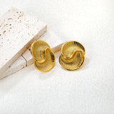 28x36mm textured spiral earrings, gold