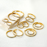 Gold - Plated Diamond - Accented Hoop Earrings