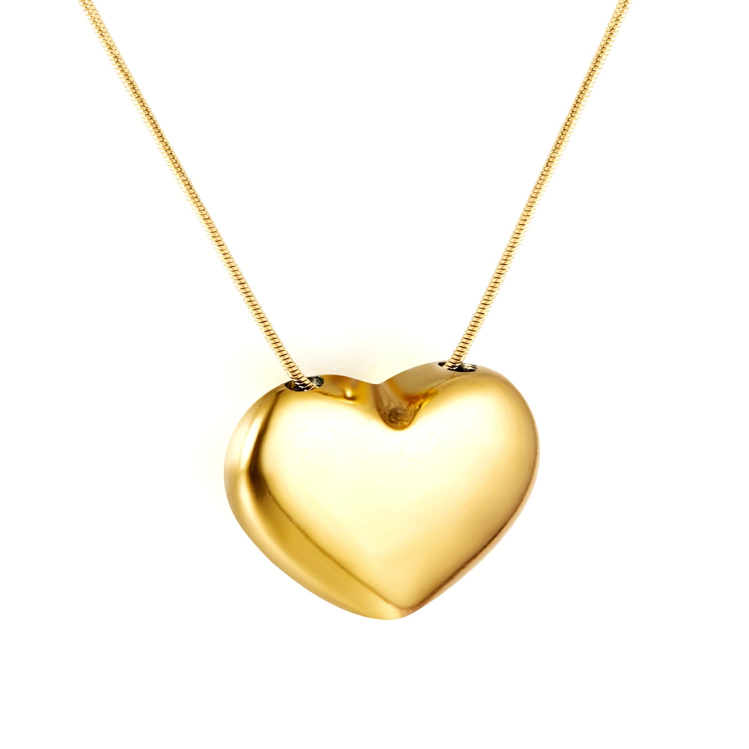 25*19.5mm Heart Hollow Pendant Necklace 44+5cm asonjewelry