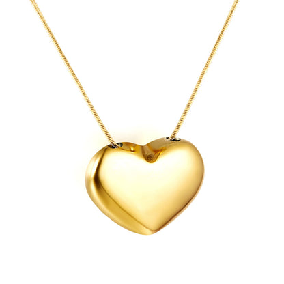 25*19.5mm Heart Hollow Pendant Necklace 44+5cm asonjewelry