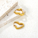 18x22mm heart-shaped white pearl earrings, gold
