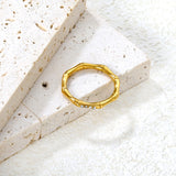 2.3mm high bamboo-shaped setting with white/lotus purple diamonds, gold ring