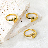 9.1mm Gold Open Ring with Irregular Double - Row White Diamonds/Purple/Blue/Emeralds