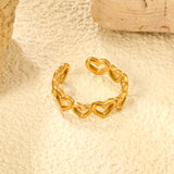 Star Pattern SS Open Ring - Trendy Star-Circle Cutout Style