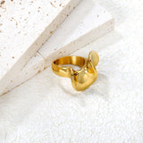 18.5mm Gold Ring with Polished 3D Twisted Spiral Design