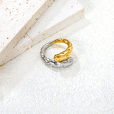 12mm Two - Tone Open Ring with Irregular Drip Texture