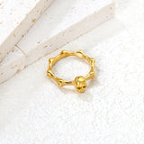 7mm Gold Bamboo - Stalk & Skull Ring
