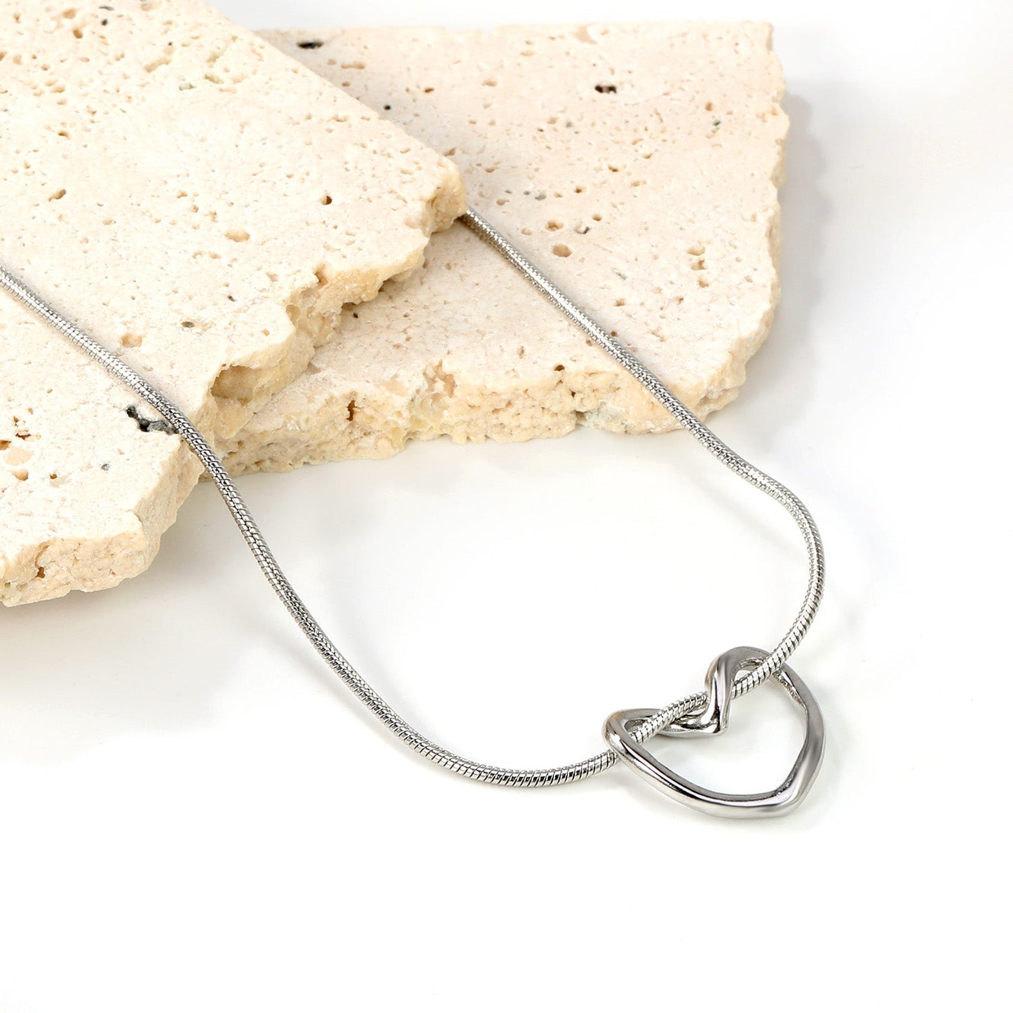 2*17.5*15.5mm heart shape hollow pendant necklace 41+4cm asonjewelry