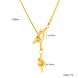 Sweater Chain 9x21mm Pendant 6x18mm Pendant Fringe Double Heart Sailor Knot 1.3 Round Snake 65cm Necklace Steel Color/Gold Color