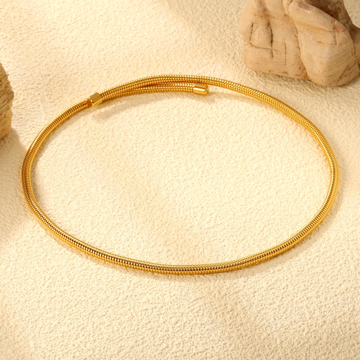 Gold Plated 3.9mm Wide Metal Necklace 47cm Length Non-Tarnish Hypoallergenic Classic Minimalist Gold Tone Chain for Women Everyday Casual Commute Wear asonjewelry