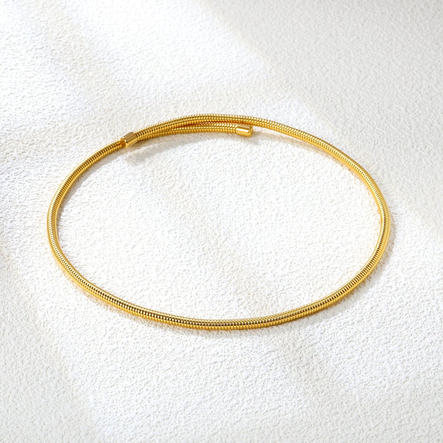 Gold Plated 3.9mm Wide Metal Necklace 47cm Length Non-Tarnish Hypoallergenic Classic Minimalist Gold Tone Chain for Women Everyday Casual Commute Wear asonjewelry