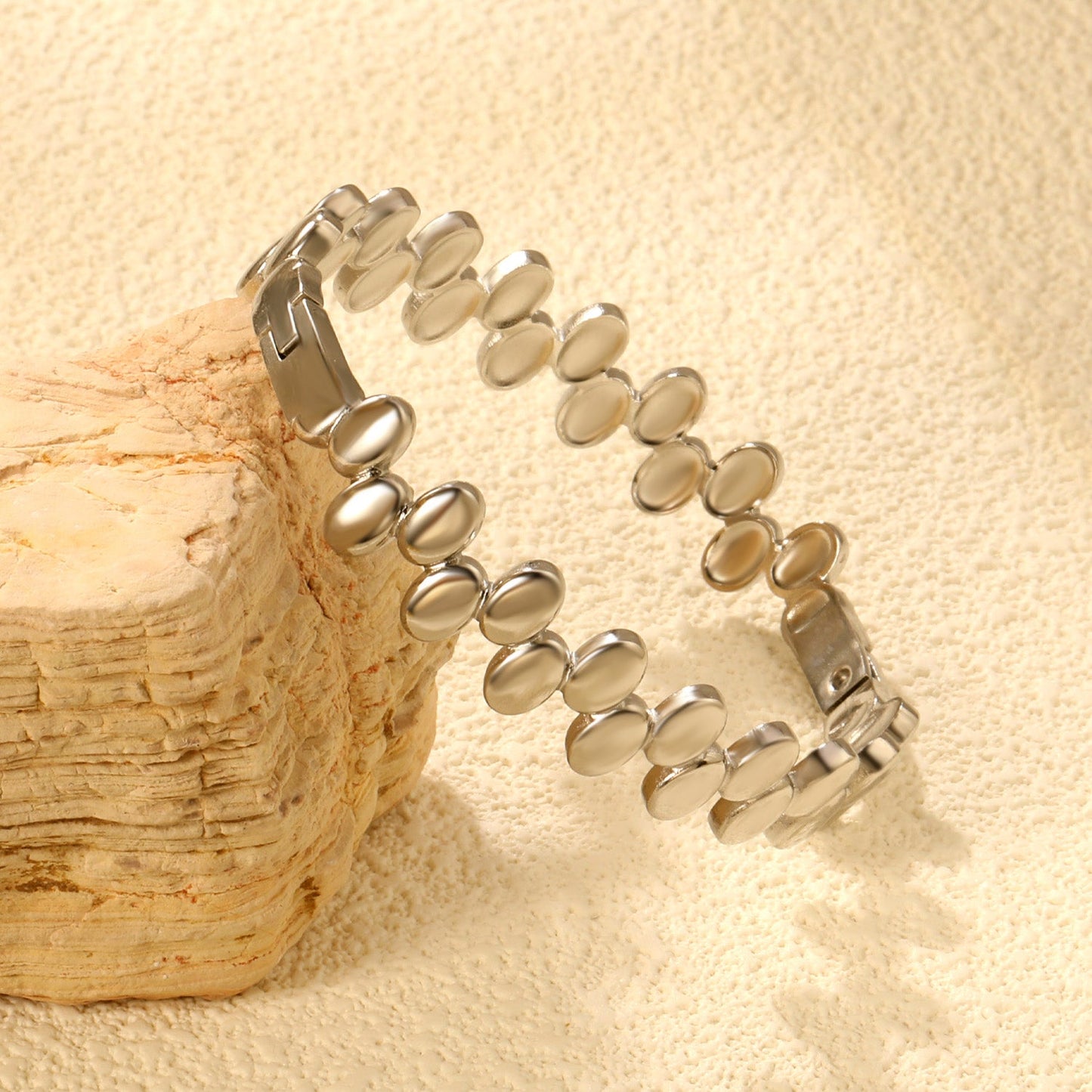 Thick 2.9*Width 11.8*Inner Diameter 60.4mm Bracelet Steel Color / Gold asonjewelry