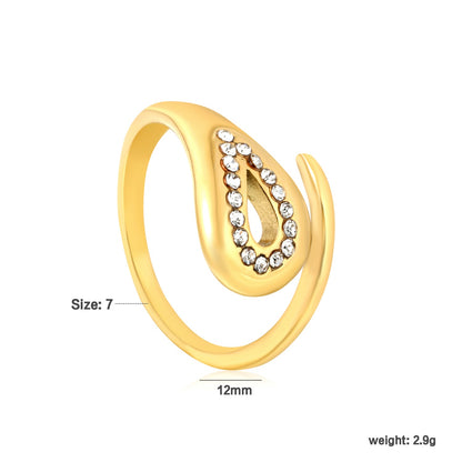 Wholesale 18K Gold Plated Teardrop Gemstone Ring Set Hypoallergenic asonjewelry
