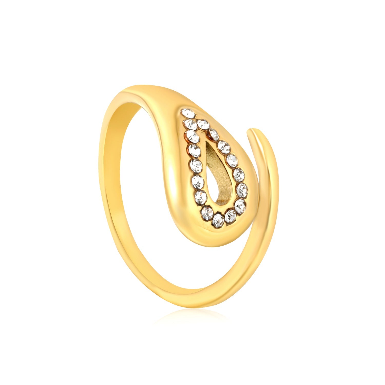 Wholesale 18K Gold Plated Teardrop Gemstone Ring Set Hypoallergenic asonjewelry