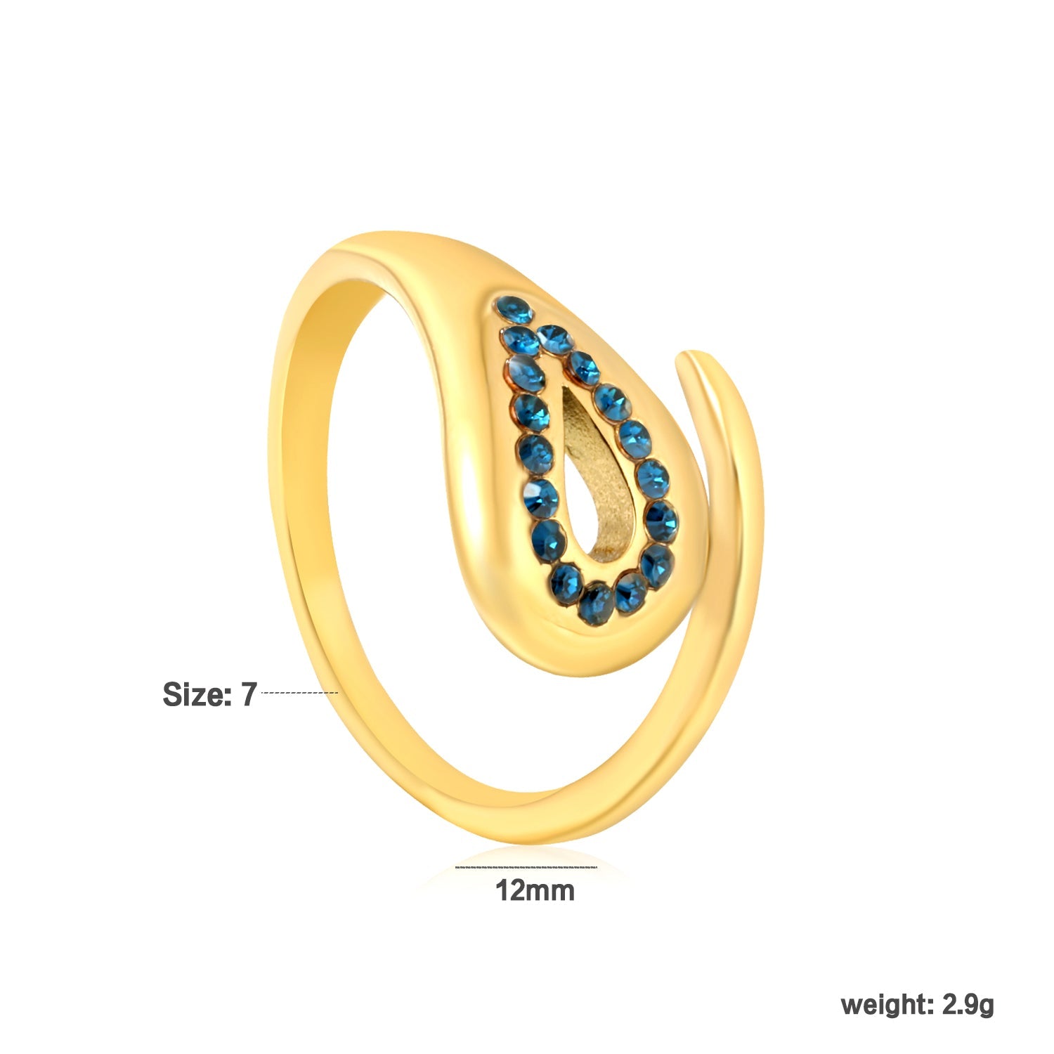 Wholesale 18K Gold Plated Teardrop Gemstone Ring Set Hypoallergenic asonjewelry