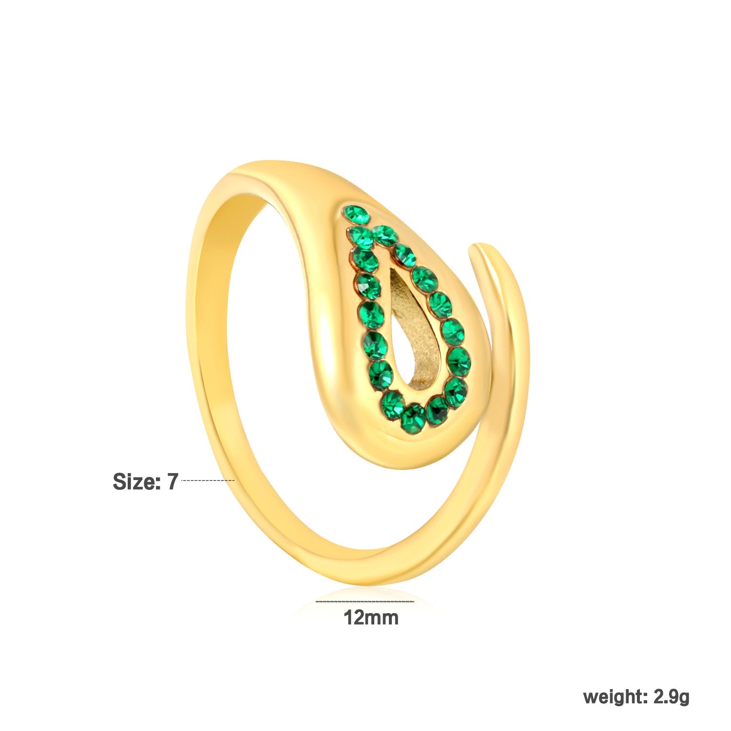 Wholesale 18K Gold Plated Teardrop Gemstone Ring Set Hypoallergenic asonjewelry