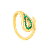 Wholesale 18K Gold Plated Teardrop Gemstone Ring Set Hypoallergenic