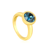 Wholesale 18K Gold Plated Solitaire Gemstone Ring Set Hypoallergenic