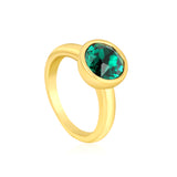 Wholesale 18K Gold Plated Solitaire Gemstone Ring Set Hypoallergenic