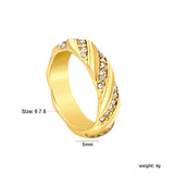Wholesale 18K Gold Plated Twisted Diamond & Emerald Band Set Hypoallergenic