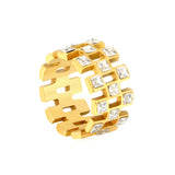 Wholesale 18K Gold Plated Geometric Diamond & Emerald Earring Set Hypoallergenic