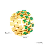 Wholesale 18K Gold Plated Geometric Diamond & Emerald Earring Set Hypoallergenic
