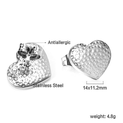 Heart with Dots Faceted Earrings 14*11.2mm asonjewelry