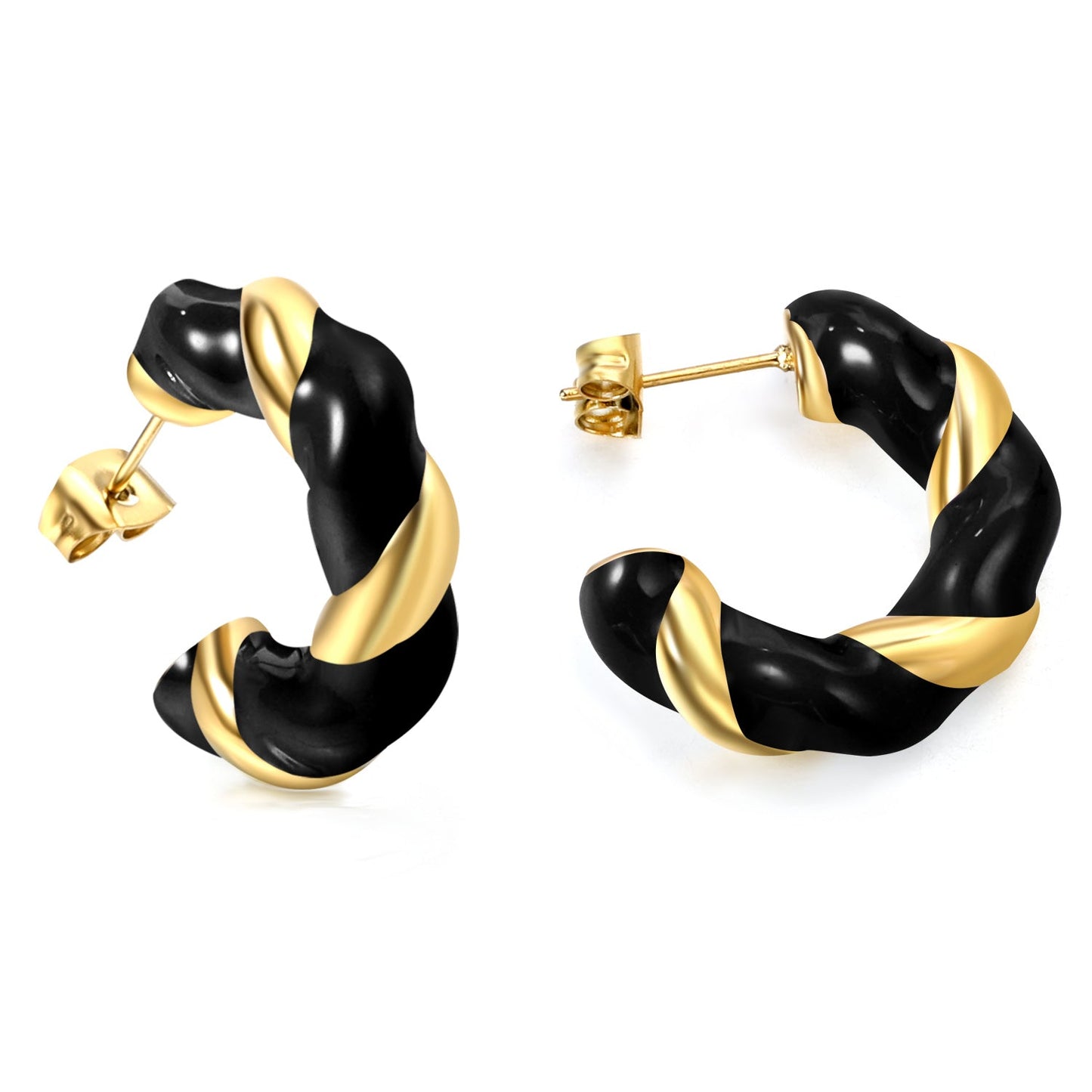 C Shape Twist Drip Earrings 6.4*23mm asonjewelry