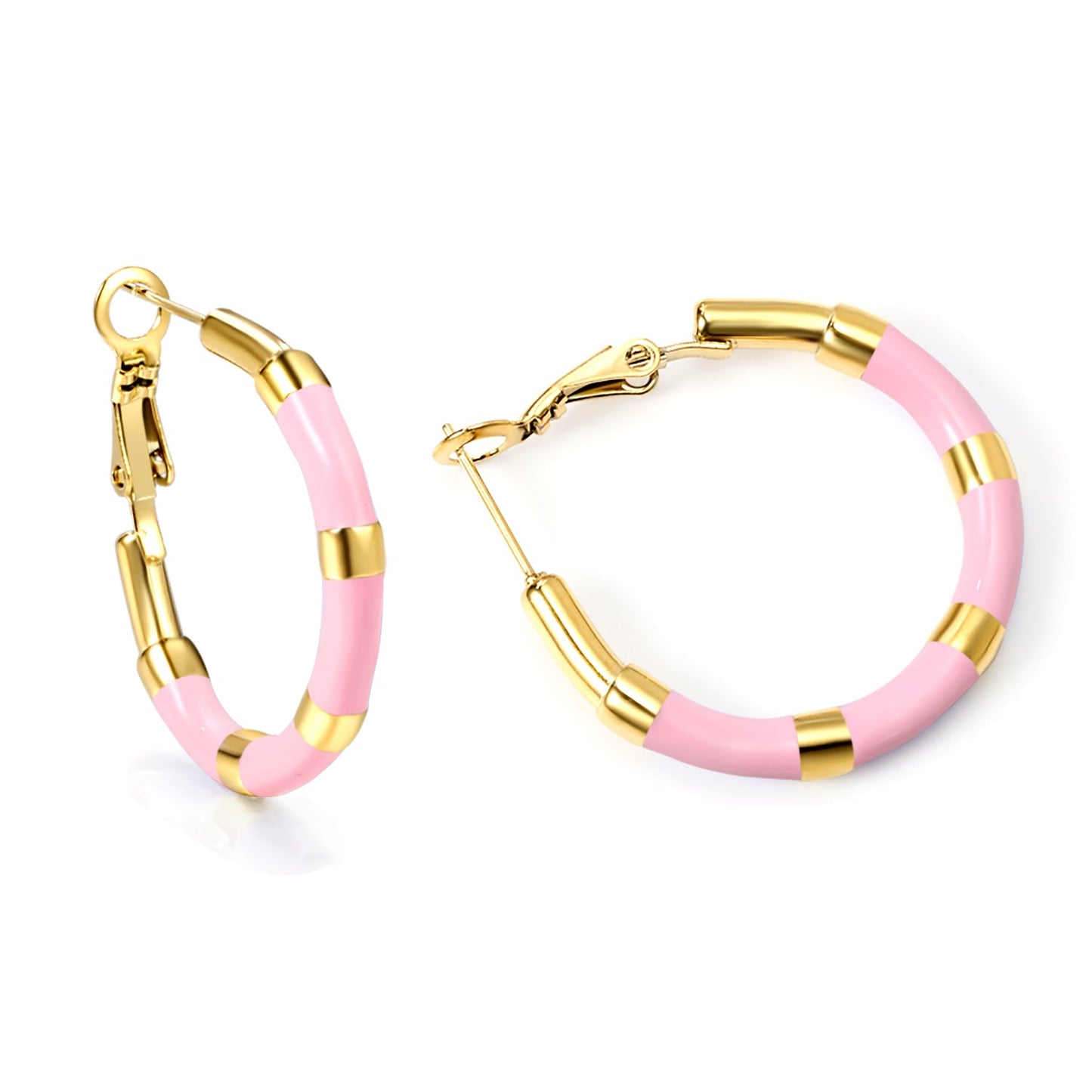 C-Stripe White&Purple&Sky Blue&Pink&Mixed Color Drop Earrings 3*30mm Gold Color asonjewelry
