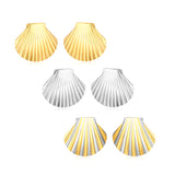 32.4*29.2mm Shell Stud Earrings Steel Gray/Two-Tone/Gold