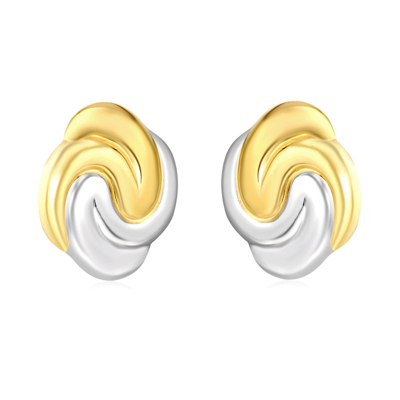 20*25.3mm Irregular Color-Blocked Geometric Lines Studs, Two-Tone