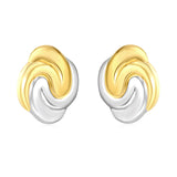 20*25.3mm Irregular Color-Blocked Geometric Lines Studs, Two-Tone