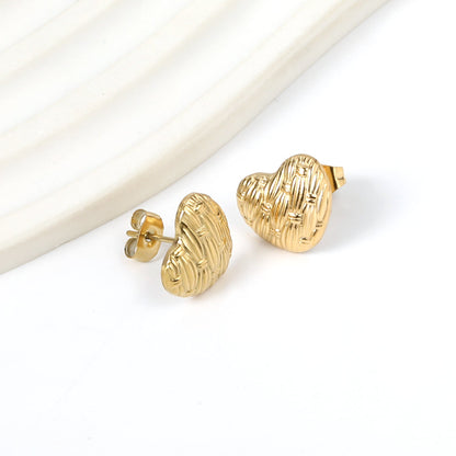 Heart with Braided Face Earrings 13.3*12mm asonjewelry