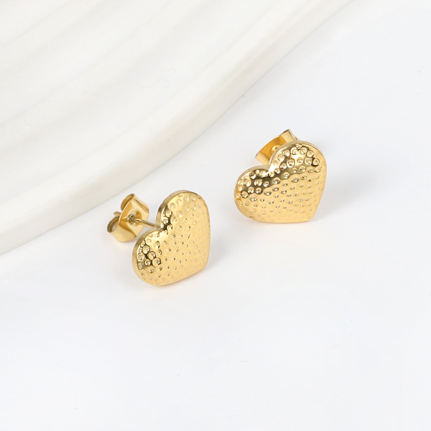 Heart with Dots Faceted Earrings 14*11.2mm asonjewelry
