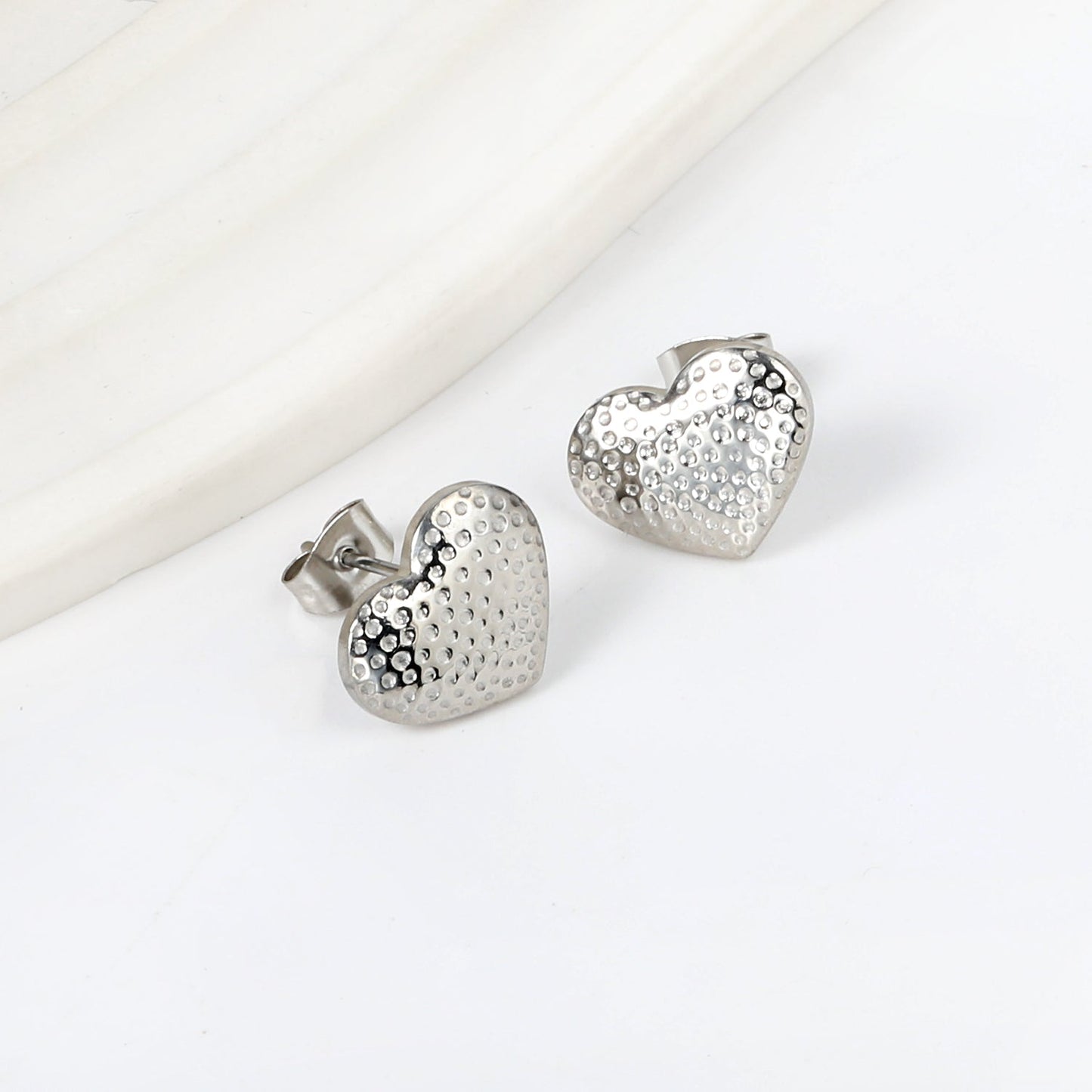 Heart with Dots Faceted Earrings 14*11.2mm asonjewelry