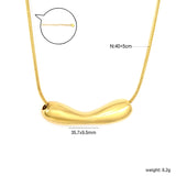 35.7*9.5mm Hollow Smile-Shaped Pendant 1.2mm Round Snake Chain 40+5cm + 6mm Round End Cap Necklace Steel/Gold