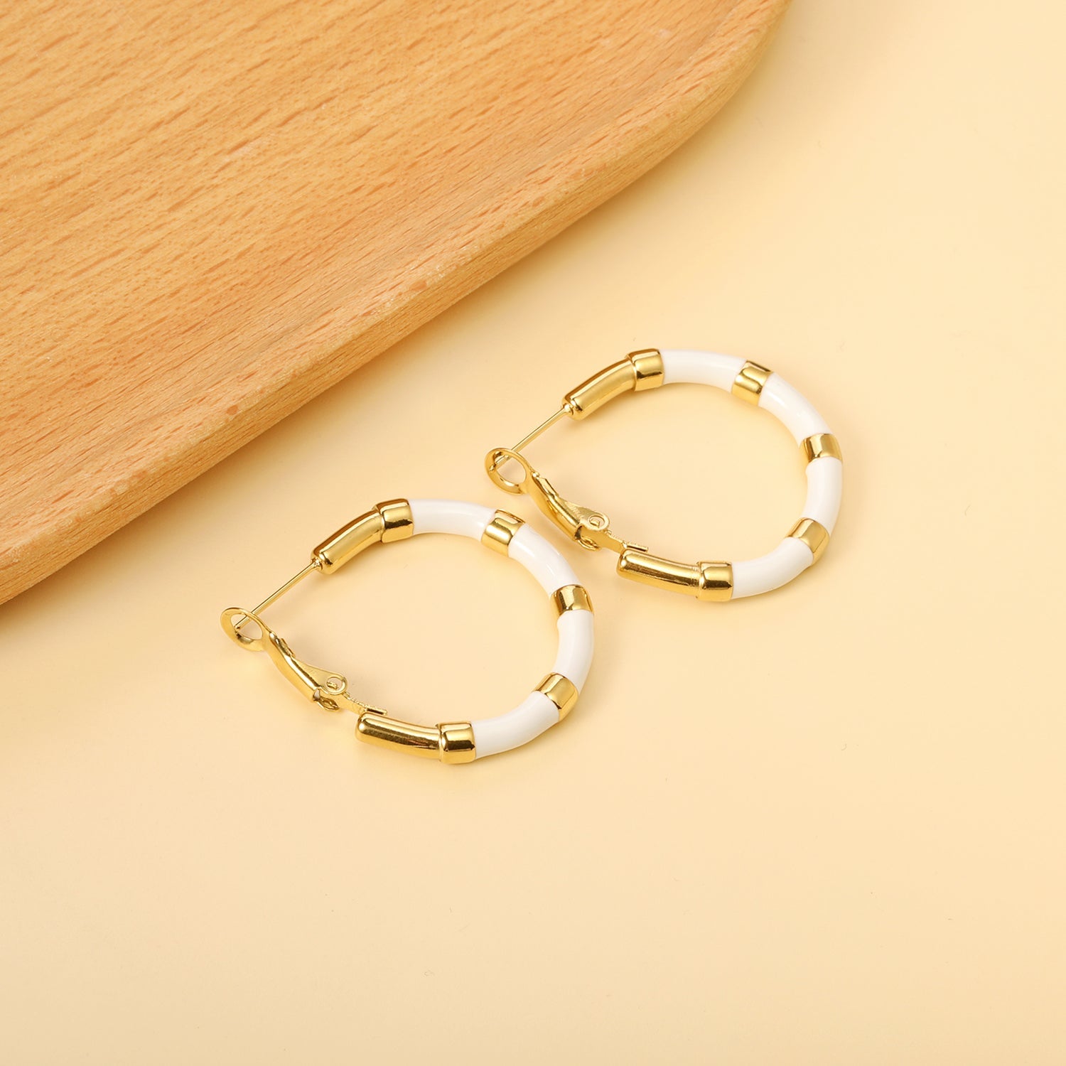 C-Stripe White&Purple&Sky Blue&Pink&Mixed Color Drop Earrings 3*30mm Gold Color asonjewelry