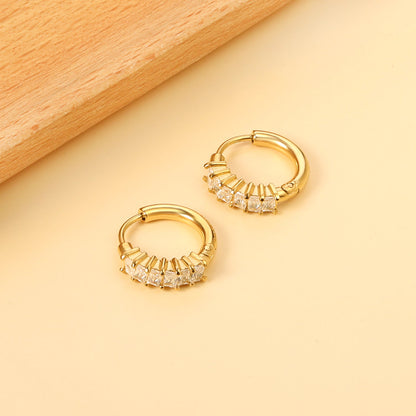 6pcs rectangle white diamond ear clips 2.5*15.5mm asonjewelry