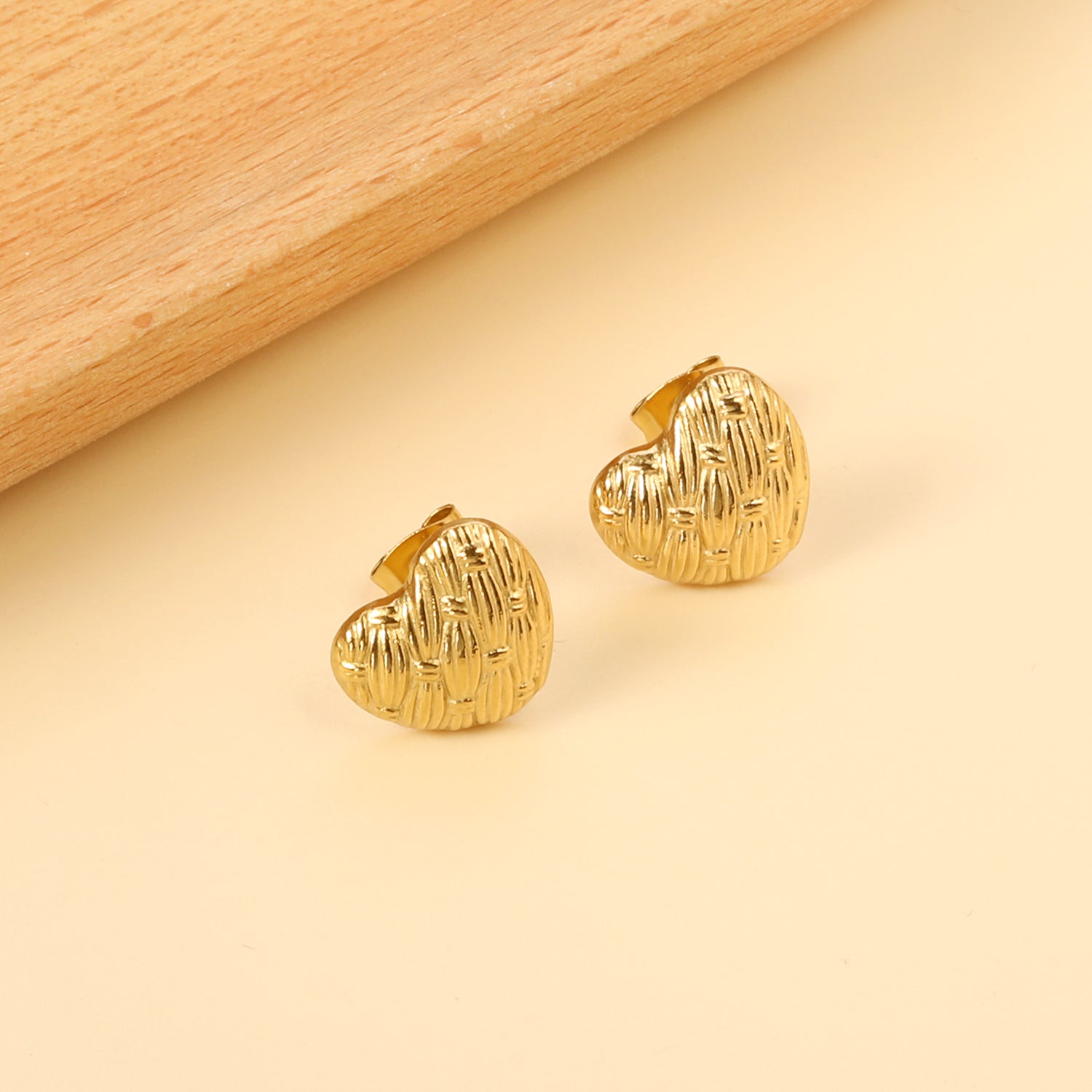 Heart with Braided Face Earrings 13.3*12mm asonjewelry