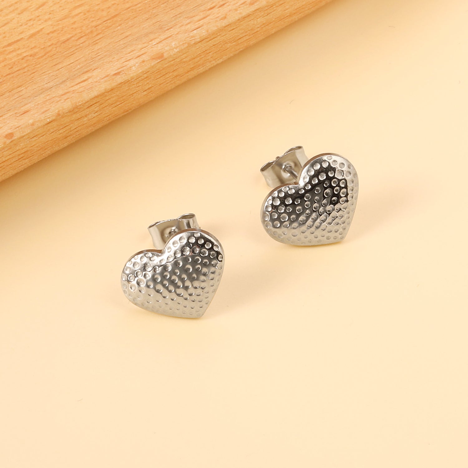 Heart with Dots Faceted Earrings 14*11.2mm asonjewelry